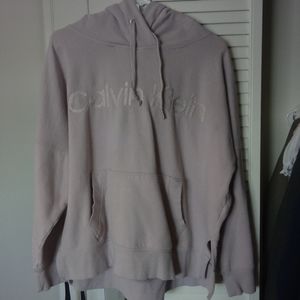 blush pink calvin klein hoodie